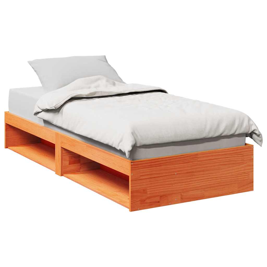 Day Bed without Mattress Wax Brown 100x200 cm Solid Wood Pine